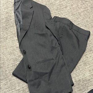 Boys Classic Black Pinstripe Suit